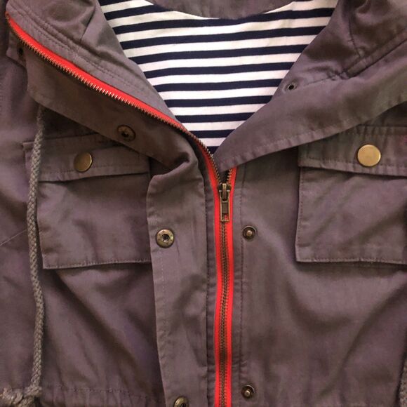 Market & Spruce Chaplin Hooded Anorak Jacket Womens Sz M Military Utility Cargo - Picture 5 of 15